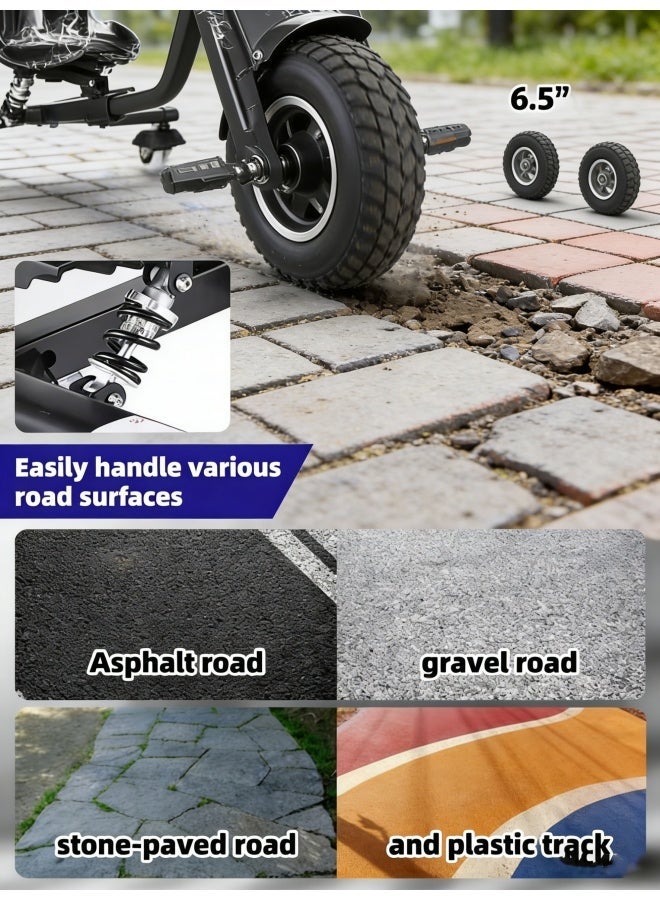 WAKYME 36V Electric Drift Tricycle for Kids, Adjustable Outdoor Sports Toy with 6.5-inch Anti-Slip Big Wheels, Dual Electric/Foot Pedal Modes, Suitable for 3-8 Years Old (6.5-Inch) - Image 5